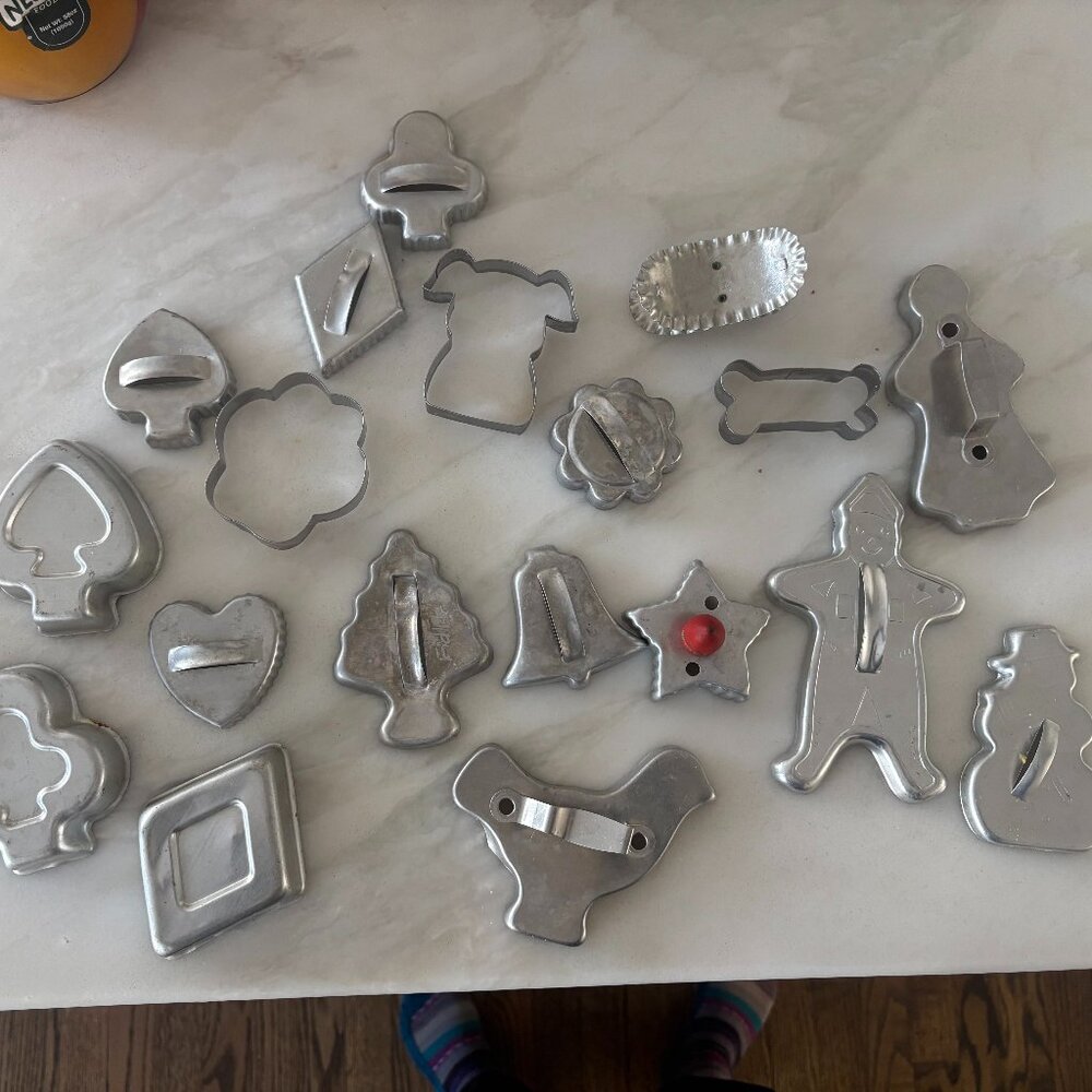 Vintage cookie cutters and mini pans